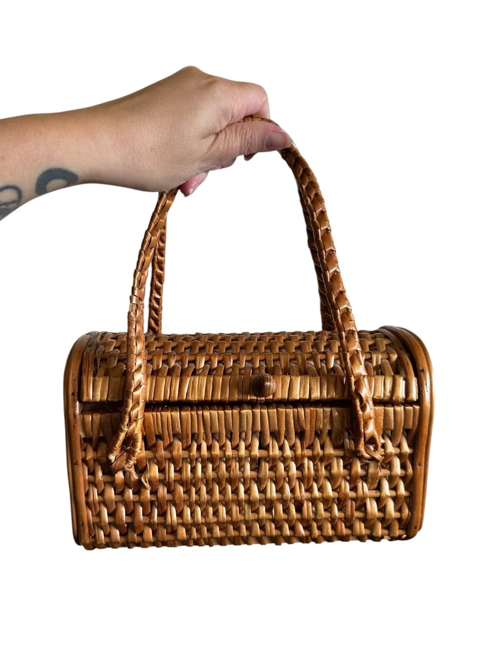 Vintage Woven Basket Bag